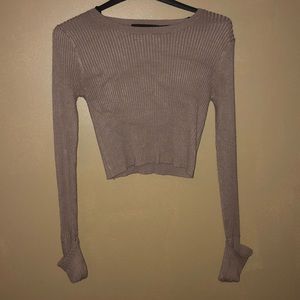Forever 21 Knitted Long Sleeve Crop Top